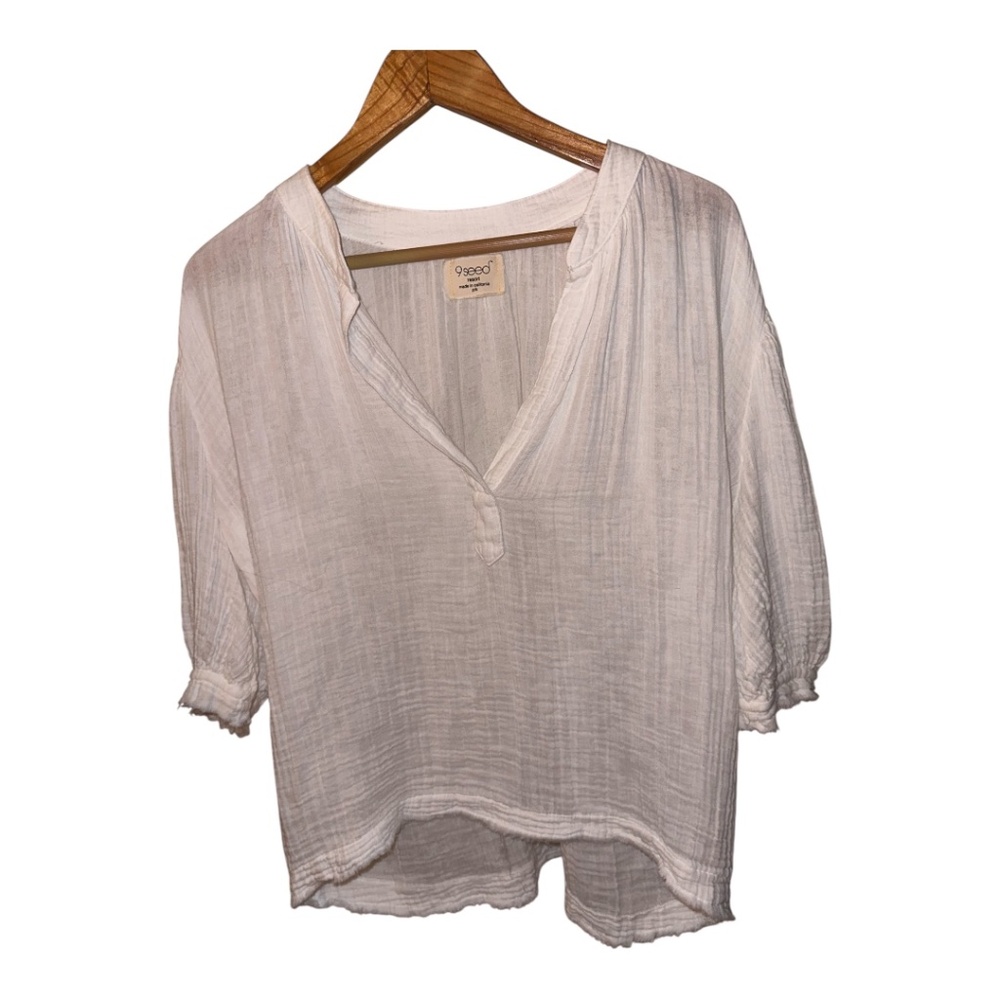 9Seed Resort Gauze White Blouse S